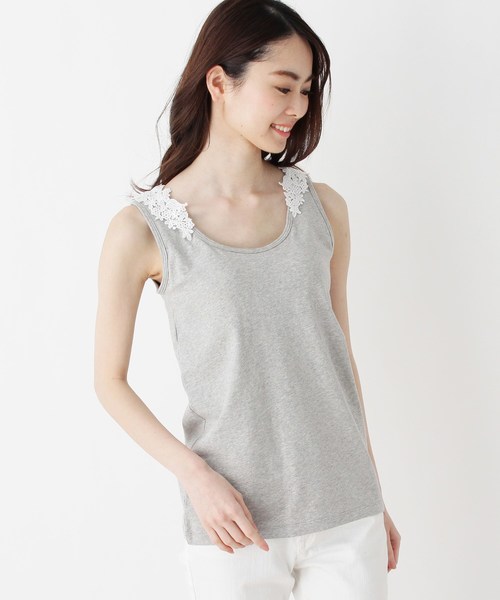 セール トップス Shoo La Rue シューラルー のファッション タンクトップ バックレースカップ付きタンク タンクトップ 世界的に