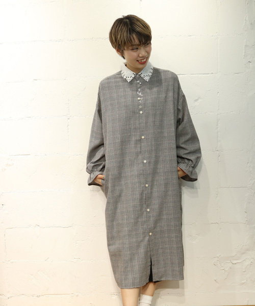 Rivet Surge リベットアンドサージ の グレンチェック 多ボタン ワンピース ワンピース Wear