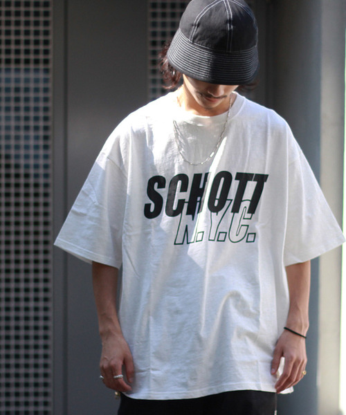 セール 直営店限定 Schott ショット Oversize T Shirt Schott N Y C ビッグシルエットtシャツ オーバーサイズ Tシャツ カットソー Schott ショット のファッション通販 Zozotown