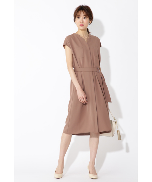 NATURAL BEAUTY BASIC（ナチュラルビューティーベーシック）の「スキッパーワンピース（ワンピース・レディース・ブラウン/カーキ/ブルー・SMALL/MEDIUM）」の13枚目の写真