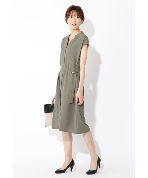 NATURAL BEAUTY BASIC（ナチュラルビューティーベーシック）の「スキッパーワンピース（ワンピース・レディース・ブラウン/カーキ/ブルー・SMALL/MEDIUM）」の16枚目の写真