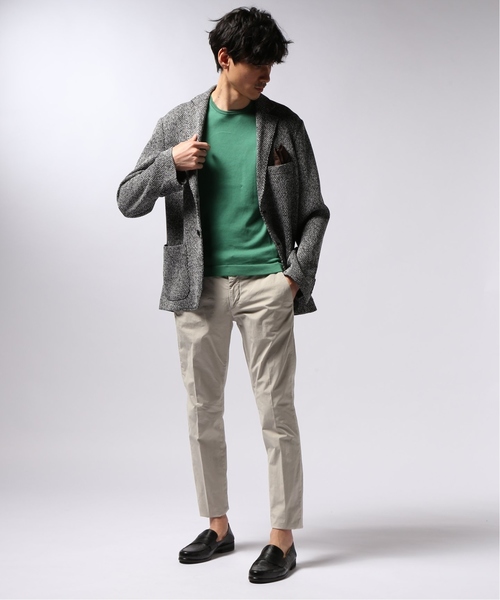 Gran Sasso(グランサッソ)の「GRANSASSO / グランサッソ ソフトコットンクルーネックニットTシャツ(ニット/セーター・メンズ・グリーン/サックスブルー・46/44)」の10枚目の写真