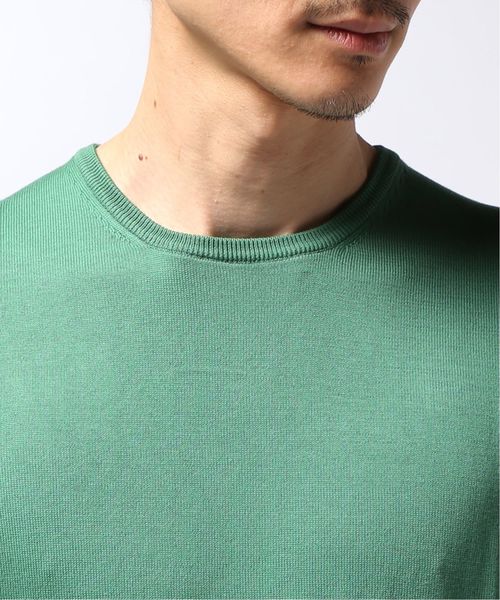 新品 グランサッソ GRAN SASSO ソフト コットン クルーネック ニット GRAN SASSO（グランサッソ）8ゲージソフトコットンクルーネック