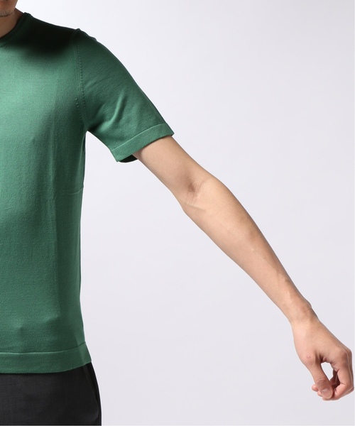 Gran Sasso(グランサッソ)の「GRANSASSO / グランサッソ ソフトコットンクルーネックニットTシャツ(ニット/セーター・メンズ・グリーン/サックスブルー・46/44)」の15枚目の写真