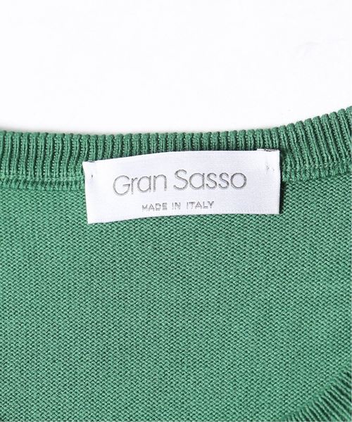 Gran Sasso(グランサッソ)の「GRANSASSO / グランサッソ ソフトコットンクルーネックニットTシャツ(ニット/セーター・メンズ・グリーン/サックスブルー・46/44)」の6枚目の写真