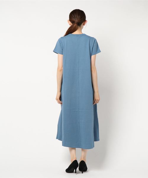 CRAFT STANDARD BOUTIQUE(クラフトスタンダードブティック)の「OE天竺クルーネックカットフレアワンピース○(ワンピース・レディース・チャコールグレー/サックスブルー/ベージュ系その他/その他7/ブルーグリーン・M/L)」の7枚目の写真