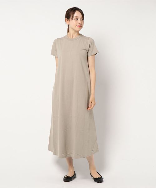 CRAFT STANDARD BOUTIQUE(クラフトスタンダードブティック)の「OE天竺クルーネックカットフレアワンピース○(ワンピース・レディース・チャコールグレー/サックスブルー/ベージュ系その他/その他7/ブルーグリーン・M/L)」の9枚目の写真