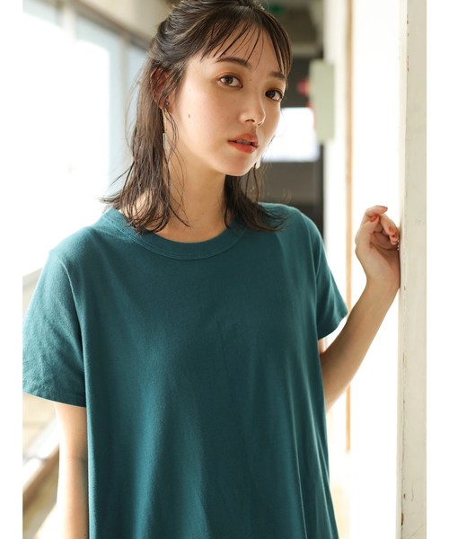 CRAFT STANDARD BOUTIQUE(クラフトスタンダードブティック)の「OE天竺クルーネックカットフレアワンピース○(ワンピース・レディース・チャコールグレー/サックスブルー/ベージュ系その他/その他7/ブルーグリーン・M/L)」の14枚目の写真