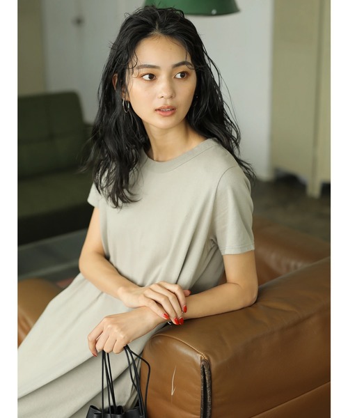 CRAFT STANDARD BOUTIQUE(クラフトスタンダードブティック)の「OE天竺クルーネックカットフレアワンピース○(ワンピース・レディース・チャコールグレー/サックスブルー/ベージュ系その他/その他7/ブルーグリーン・M/L)」の15枚目の写真