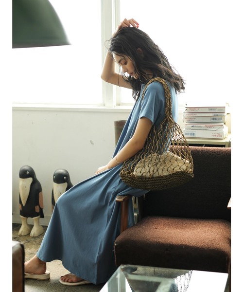 CRAFT STANDARD BOUTIQUE(クラフトスタンダードブティック)の「OE天竺クルーネックカットフレアワンピース○(ワンピース・レディース・チャコールグレー/サックスブルー/ベージュ系その他/その他7/ブルーグリーン・M/L)」の16枚目の写真