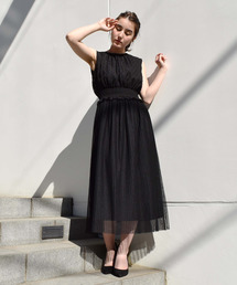 kaene | シャーリング×プリーツワンピース(ドレス)