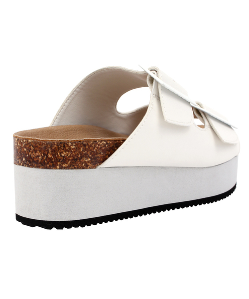 WEGO（ウィゴー）の「WEGO/厚底ベルトサンダル（サンダル・レディース・ホワイト/ブラック・23.5/24.5）」の3枚目の写真