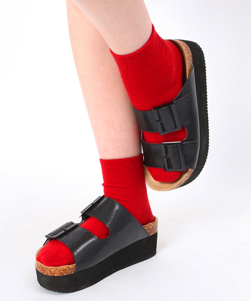 WEGO（ウィゴー）の「WEGO/厚底ベルトサンダル（サンダル・レディース・ホワイト/ブラック・23.5/24.5）」の6枚目の写真