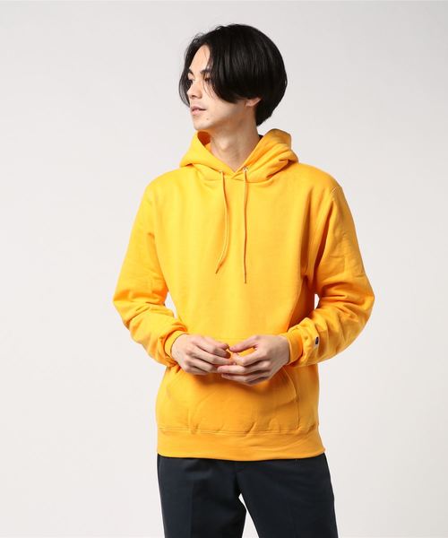 Champion(チャンピオン)の「Champion(チャンピオン) プルオーバーフード付きスウェットパーカー 9oz(パーカー・メンズ・ホワイト/ブラック/ダークグリーン/ネイビー/グレー/マスタード/レッド系その他/レッド/チャコール・SMALL/MEDIUM/LARGE/X-LARGE)」の12枚目の写真