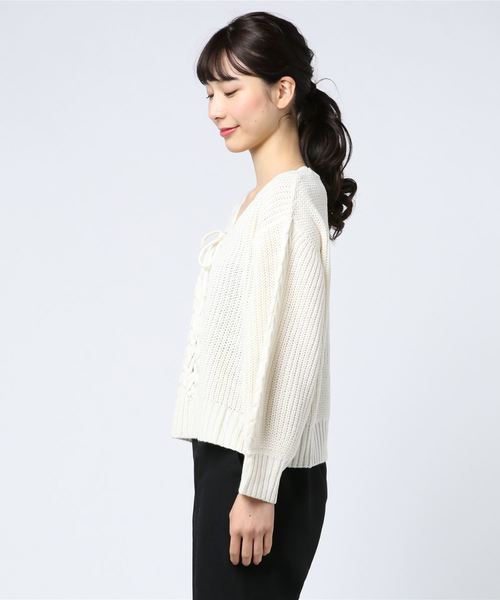 WEGO(ウィゴー)の「WEGO/レースアップセーター(ニット/セーター・レディース・ブラウン/アイボリー・FREE)」の20枚目の写真