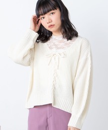 WEGO | WEGO/レースアップセーター(ニット/セーター)