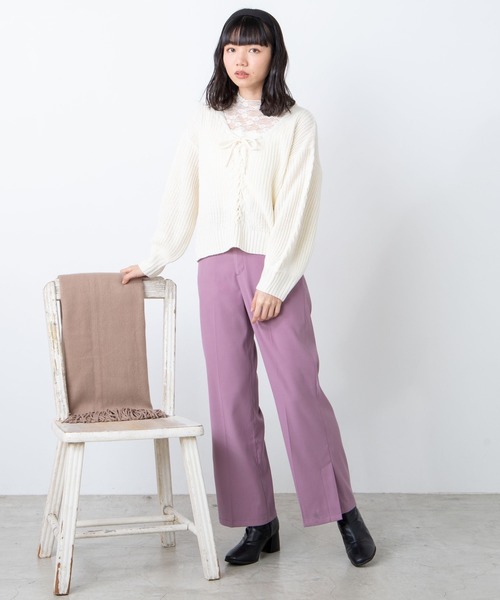 WEGO(ウィゴー)の「WEGO/レースアップセーター(ニット/セーター・レディース・ブラウン/アイボリー・FREE)」の16枚目の写真