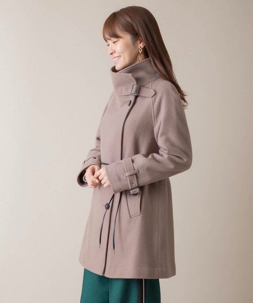 miniyu（ミニュウ）の「La SRIC/ハイカラーアシンメトリーコート（その他アウター・レディース・ダークラベンダー/グレイッシュベージュ/ブラック・38）」の7枚目の写真