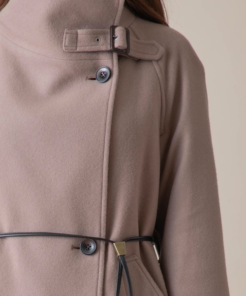 miniyu（ミニュウ）の「La SRIC/ハイカラーアシンメトリーコート（その他アウター・レディース・ダークラベンダー/グレイッシュベージュ/ブラック・38）」の10枚目の写真