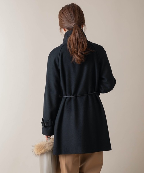 miniyu（ミニュウ）の「La SRIC/ハイカラーアシンメトリーコート（その他アウター・レディース・ダークラベンダー/グレイッシュベージュ/ブラック・38）」の16枚目の写真