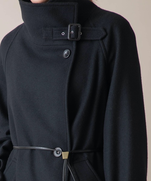 miniyu（ミニュウ）の「La SRIC/ハイカラーアシンメトリーコート（その他アウター・レディース・ダークラベンダー/グレイッシュベージュ/ブラック・38）」の17枚目の写真