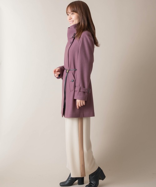 miniyu（ミニュウ）の「La SRIC/ハイカラーアシンメトリーコート（その他アウター・レディース・ダークラベンダー/グレイッシュベージュ/ブラック・38）」の20枚目の写真