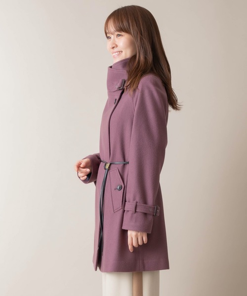 miniyu（ミニュウ）の「La SRIC/ハイカラーアシンメトリーコート（その他アウター・レディース・ダークラベンダー/グレイッシュベージュ/ブラック・38）」の22枚目の写真