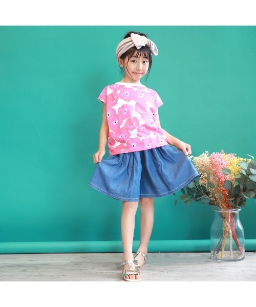 L.COPECK（エルコペック）の「[150-160]ライトデニムスカーチョ（デニムパンツ・キッズ・ピンク/イエロー/ブルー・150cm/160cm）」の6枚目の写真