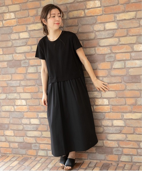 PREFERIR(プレフェリール)の「バックシャン うしろ ティアード 半袖 マキシワンピース(ワンピース・レディース・ブラック/ネイビー/カーキ・SMALL/MEDIUM/LARGE)」の6枚目の写真