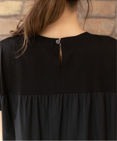 PREFERIR(プレフェリール)の「バックシャン うしろ ティアード 半袖 マキシワンピース(ワンピース・レディース・ブラック/ネイビー/カーキ・SMALL/MEDIUM/LARGE)」の14枚目の写真