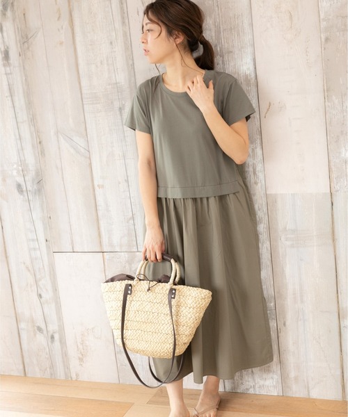 PREFERIR(プレフェリール)の「バックシャン うしろ ティアード 半袖 マキシワンピース(ワンピース・レディース・ブラック/ネイビー/カーキ・SMALL/MEDIUM/LARGE)」の18枚目の写真