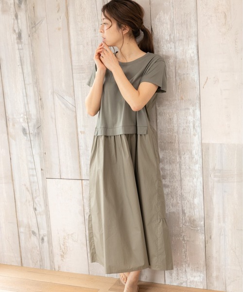 PREFERIR(プレフェリール)の「バックシャン うしろ ティアード 半袖 マキシワンピース(ワンピース・レディース・ブラック/ネイビー/カーキ・SMALL/MEDIUM/LARGE)」の21枚目の写真