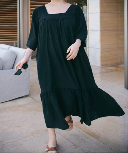 セール スクエアネック Aラインふんわりフレア マキシ丈ワンピース ワンピース A Lot Of Love ア ロット オブ ラブ のファッション通販 Zozotown
