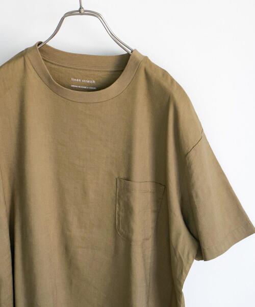 URBAN RESEARCH DOORS（アーバンリサーチドアーズ）の「ストレッチリネンクルーネックTシャツ（Tシャツ/カットソー・メンズ・ブルー系その他/ピンク系その他/スミクロ/ブラウン系その他/ホワイト系その他・40/38）」の3枚目の写真