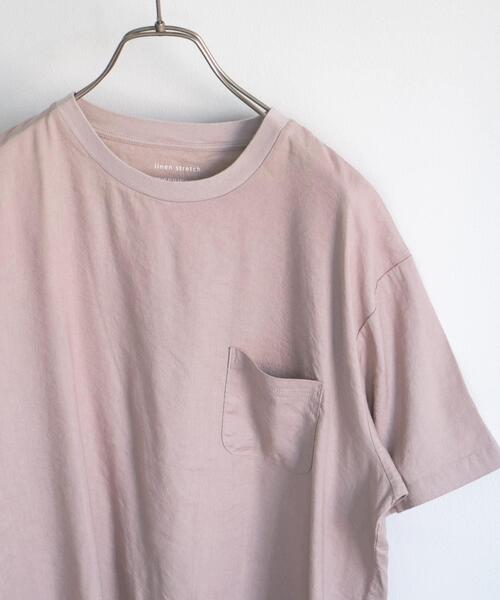 URBAN RESEARCH DOORS（アーバンリサーチドアーズ）の「ストレッチリネンクルーネックTシャツ（Tシャツ/カットソー・メンズ・ブルー系その他/ピンク系その他/スミクロ/ブラウン系その他/ホワイト系その他・40/38）」の5枚目の写真