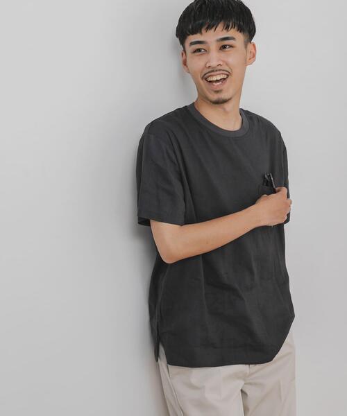 URBAN RESEARCH DOORS（アーバンリサーチドアーズ）の「ストレッチリネンクルーネックTシャツ（Tシャツ/カットソー・メンズ・ブルー系その他/ピンク系その他/スミクロ/ブラウン系その他/ホワイト系その他・40/38）」の2枚目の写真