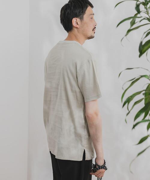 URBAN RESEARCH DOORS（アーバンリサーチドアーズ）の「ストレッチリネンクルーネックTシャツ（Tシャツ/カットソー・メンズ・ブルー系その他/ピンク系その他/スミクロ/ブラウン系その他/ホワイト系その他・40/38）」の7枚目の写真