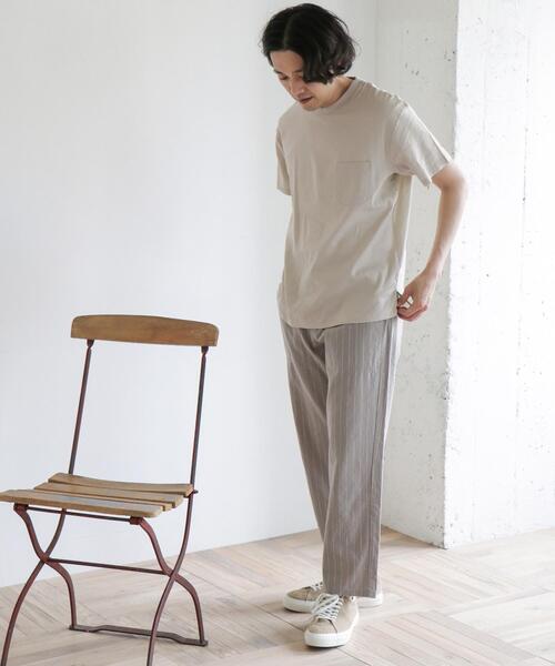 URBAN RESEARCH DOORS（アーバンリサーチドアーズ）の「ストレッチリネンクルーネックTシャツ（Tシャツ/カットソー・メンズ・ブルー系その他/ピンク系その他/スミクロ/ブラウン系その他/ホワイト系その他・40/38）」の13枚目の写真