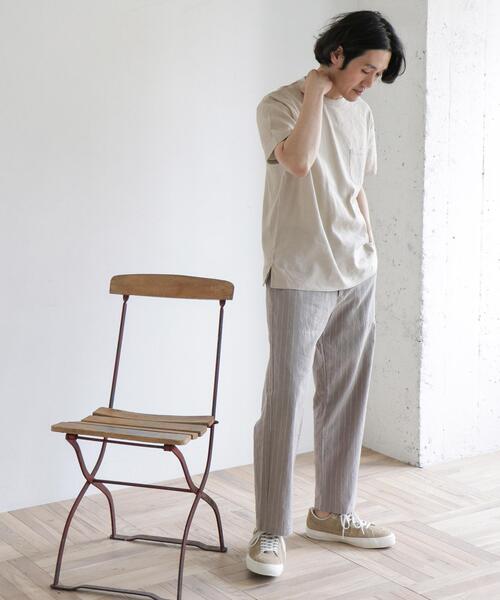 URBAN RESEARCH DOORS（アーバンリサーチドアーズ）の「ストレッチリネンクルーネックTシャツ（Tシャツ/カットソー・メンズ・ブルー系その他/ピンク系その他/スミクロ/ブラウン系その他/ホワイト系その他・40/38）」の14枚目の写真