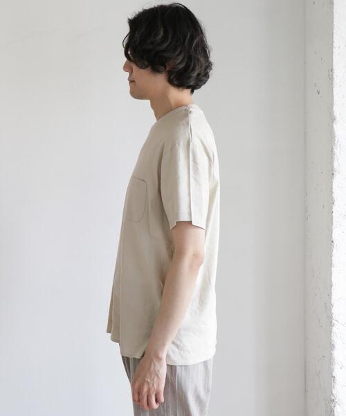 URBAN RESEARCH DOORS（アーバンリサーチドアーズ）の「ストレッチリネンクルーネックTシャツ（Tシャツ/カットソー・メンズ・ブルー系その他/ピンク系その他/スミクロ/ブラウン系その他/ホワイト系その他・40/38）」の15枚目の写真
