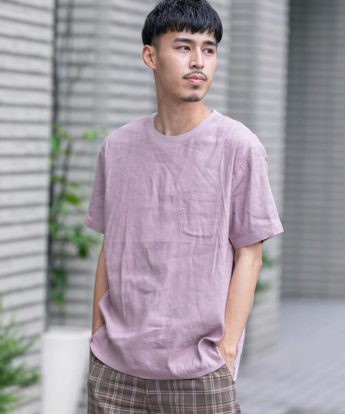 URBAN RESEARCH DOORS（アーバンリサーチドアーズ）の「ストレッチリネンクルーネックTシャツ（Tシャツ/カットソー・メンズ・ブルー系その他/ピンク系その他/スミクロ/ブラウン系その他/ホワイト系その他・40/38）」の21枚目の写真