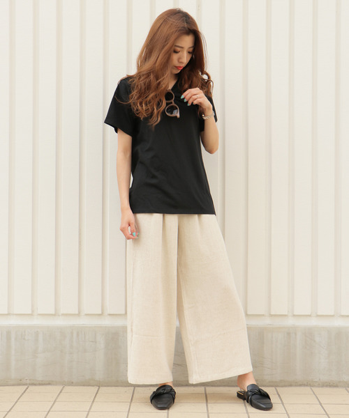 VENCEEXCHANGE(ヴァンスエクスチェンジ)の「バックスリットチュニック(Tシャツ/カットソー・レディース・ホワイト/オフホワイト/ブラック/ブルー・M)」の14枚目の写真