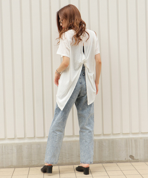 VENCEEXCHANGE(ヴァンスエクスチェンジ)の「バックスリットチュニック(Tシャツ/カットソー・レディース・ホワイト/オフホワイト/ブラック/ブルー・M)」の9枚目の写真