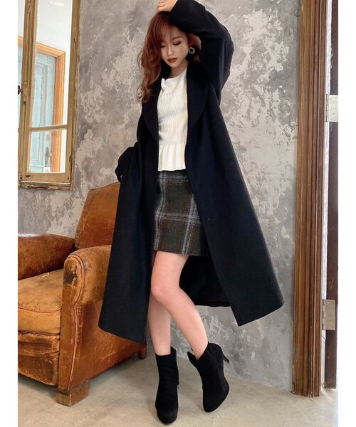 RESEXXY（リゼクシー）の「シャギーチェックスカート（スカート・レディース・ブラック/ワイン/カーキ・FREE）」の10枚目の写真