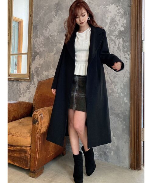 RESEXXY（リゼクシー）の「シャギーチェックスカート（スカート・レディース・ブラック/ワイン/カーキ・FREE）」の12枚目の写真