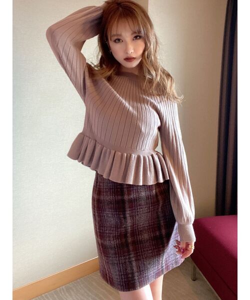 RESEXXY（リゼクシー）の「シャギーチェックスカート（スカート・レディース・ブラック/ワイン/カーキ・FREE）」の15枚目の写真