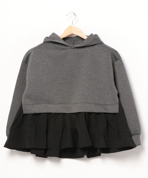 KOBE LETTUCE（コウベレタス）の「フェイクレイヤードダイバー素材プルオーバートップス（その他トップス・レディース・チャコール/カーキ/ブラック・FREE）」の10枚目の写真