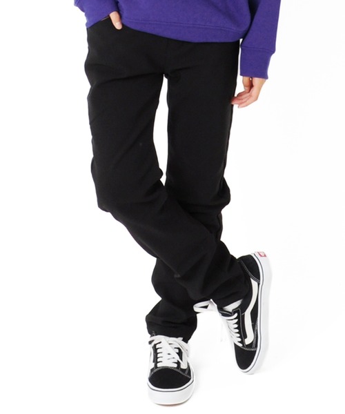 GLAZOS（グラソス）の「[スリム]裏ベロアツイル ・チノパンツ（チノパンツ・キッズ・ブラック/ベージュ/カーキ・130cm/140cm/150cm/160cm）」の2枚目の写真