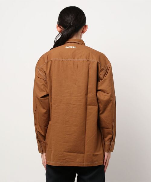 KANGOL(カンゴール)の「KANGOL【カンゴール】オーバーサイズステッチシャツ(シャツ/ブラウス・レディース・ホワイト/ブラック/ブラウン・M/L)」の22枚目の写真