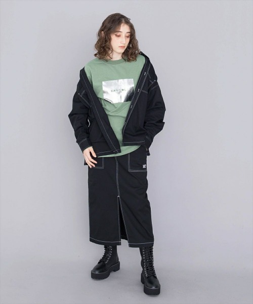 KANGOL(カンゴール)の「KANGOL【カンゴール】オーバーサイズステッチシャツ(シャツ/ブラウス・レディース・ホワイト/ブラック/ブラウン・M/L)」の6枚目の写真